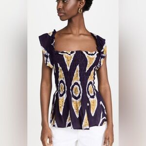Busayo Smocked Batik‎ Cotton Top